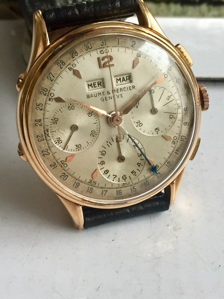 Baume & Mercier - Valjoux 72C triple calendar chronograph 18 kt Gold - 男士 - 1901-1949