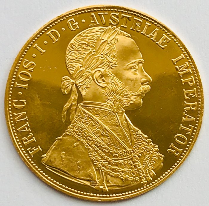 Áustria - 4 Dukaten 1915 Franz Joseph I - Ouro
