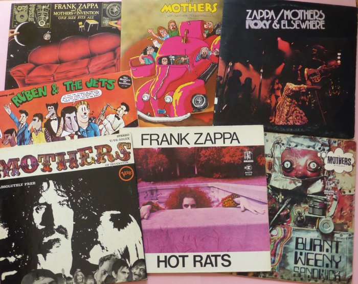 Seven albums by Frank Zappa & The Mothers of Invention, including double live album and several of his first albums