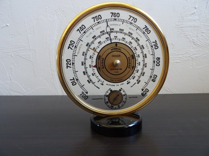 barómetro - Jaeger Lecoultre - Barómetro de precisión de metal dorado, vidrio y baquelita