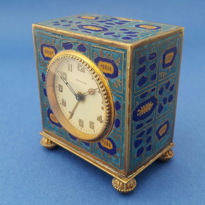 Metal Dore Mini Table/Travel Alarm Clock - Zenith - Early 1900's