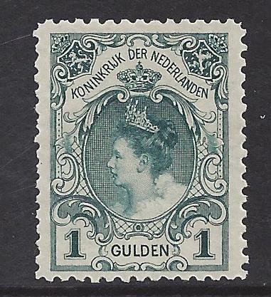 Holanda 1899 - 1 Gulden Kon. Wilhelmina, com Attest - NVPH 77 A