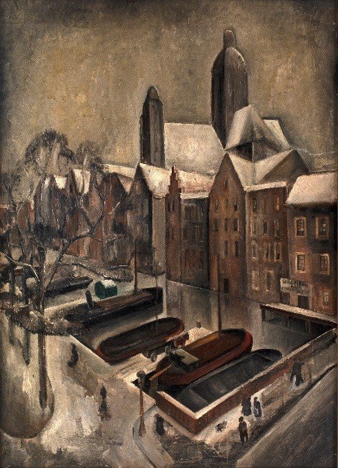 Adriaan Lubbers (1892-1954) - Winter in Amsterdam