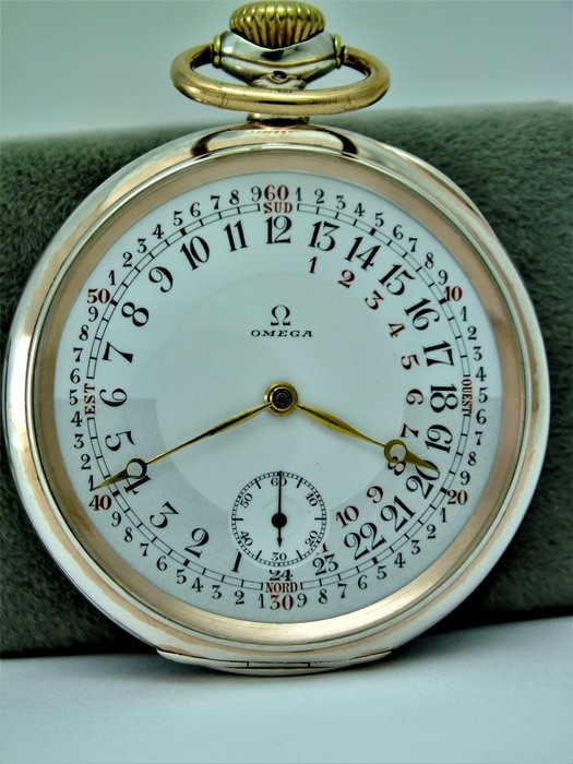 Omega - jumbo pocket watch 24h dial - Men - 1901-1949