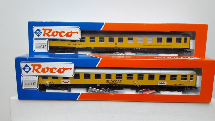 Roco H0轨 - 44909-45472 - 1个测量台车DB和1个工作台车HF - DB