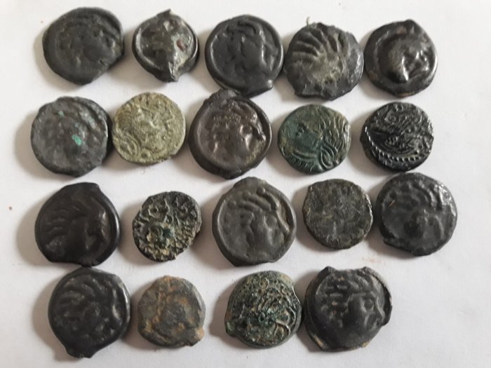 Keltiske mønter - 19 x Potin, IIe - Ier siècles avant J.-C.
