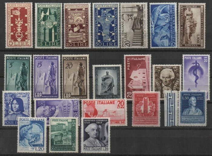 Italy Kingdom 1949 Complete Year Sassone Nn 594 615 Catawiki