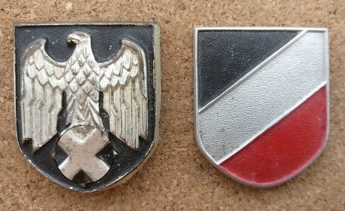 Tyskland - Afrika Korps Hat Badge Par för Pith Hjälm - Hatt, Märke, Pris, Uniform