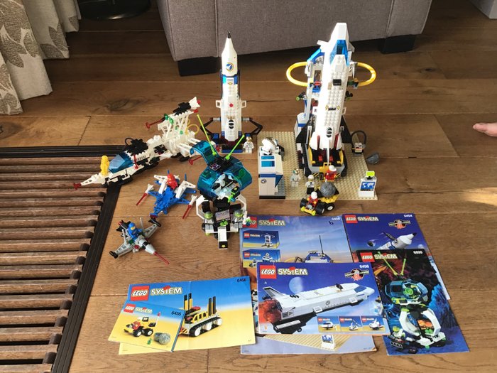 LEGO - Space - 6456 + 6454 + 6899 + 6780 + 6846 + 6824 - Div plads, by sæt Misson control - Outpost - starships - 1990-1999