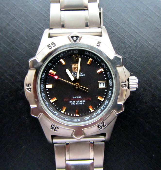 Elgin Watch Company - Solar Eco Drive Titanium F1 Homage 38mm midsize  - FK-1128-C - Men - 2011-present