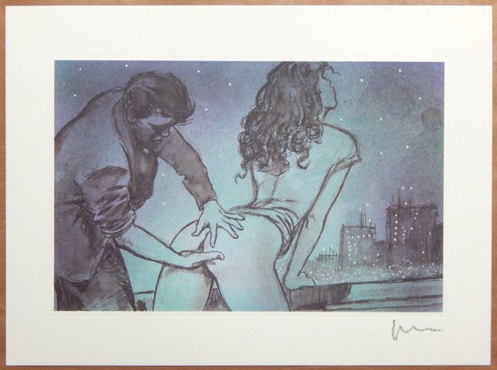 Milo Manara - Affiche d'art érotique "Le déclic" - First edition