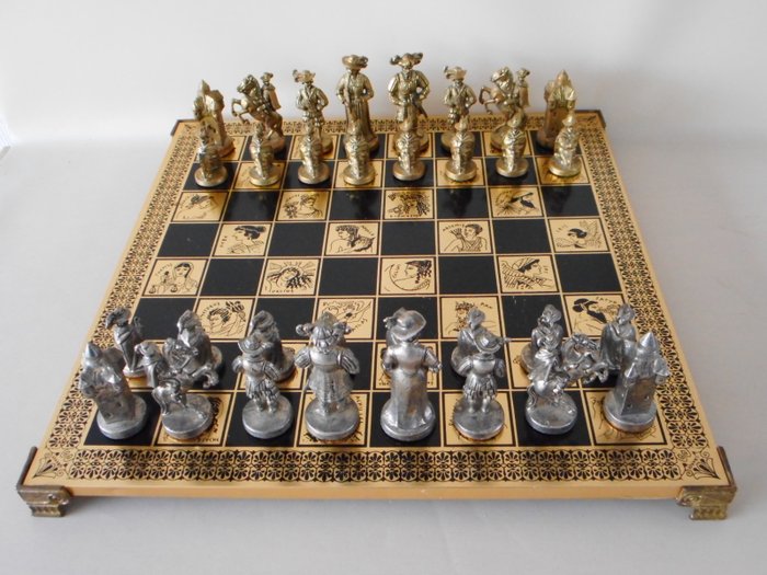 Middelalder ridder, græsk, romersk skak. (1) - Kobber, Messing