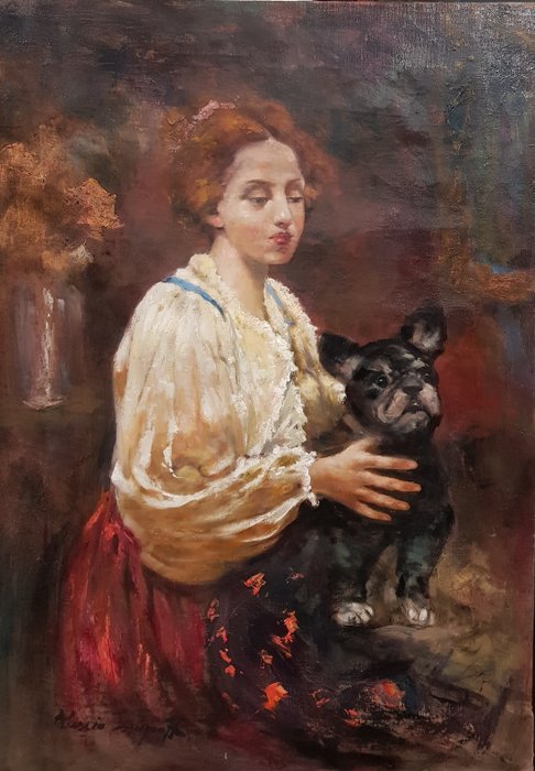 Alessio Issupoff 1889 1956 Donna Con Cane Catawiki