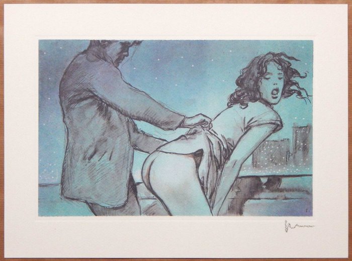 Milo Manara - Affiche d'art érotique "Le déclic" - Ensipainos