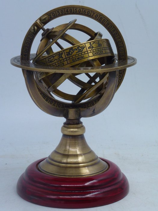 A Paris Chez G. Gobille a P Ache Royalle - Armillary Sphere / Spherical Astrolabe - Brass