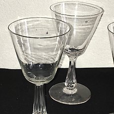 Antikes Weinglas 6/20L mundgeblasen Goldrand ca 21,8 cm hoch 