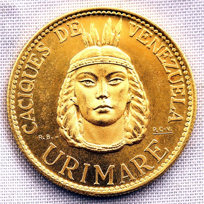 Venezuela - Medalla - 1960 - CARACAS - Caciques de Venezuela - URIMARE - 4,4 g - Gold