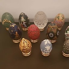 Lot de 6 oeufs décoratifs porcelaine 13cm œuf de Pâques