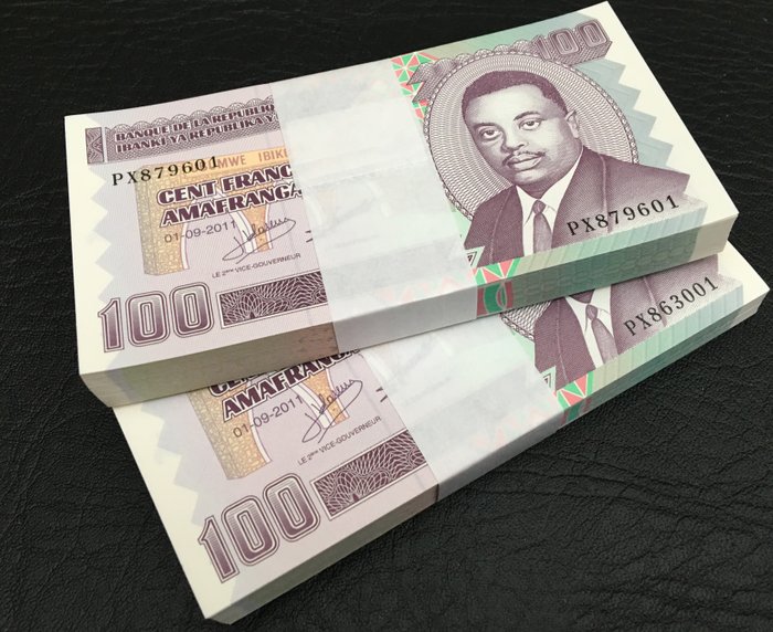 Burundi. - 200 x 100 Francs 2011 - - Pick 44  (Ei pohjahintaa)