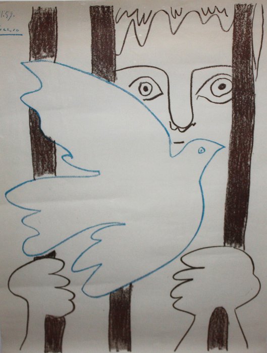 Pablo Picasso - El prisionero y la paloma - 1959