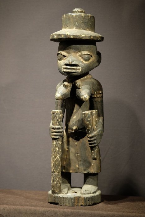 Ancestor statue - Wood - Colon - Yoruba - Congo 