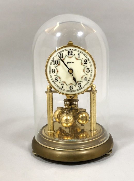 Anniversary clock - Kern & Sohne - Brass, Gilt, Glass - Second half 20th century