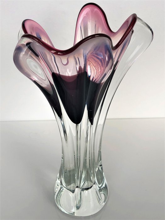 Josef Hospodka  - Borske Sklo - Chribska Tschechische Kunstglasvase - Glas