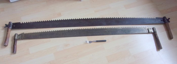 2 Saws Long 160 and 135 cm Lumberjack XIX - Steel, Wood
