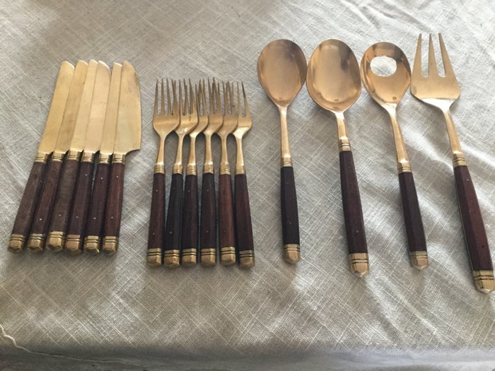 Cutlery - 木－柚木, 黄铜
