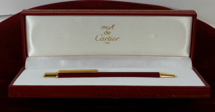 Cartier Stylo Bille Must II Red \u0026 Gold 
