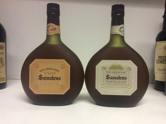 Samalens - VSOP & Napoleon Bas-Armagnac - b. década de 1980, década de 1990 - 0.7 L - 2 garrafas