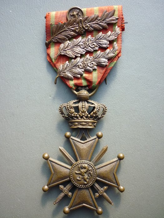 比利時 - 比利時戰爭十字勳章14 18（M12）WW1 - 獎牌 - 1918