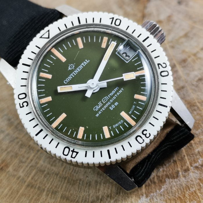 CONTINENTAL - Vintage Rare Green & Orange Ladies' Diver Watch - T1517A - Γυναίκες - 1970-1979
