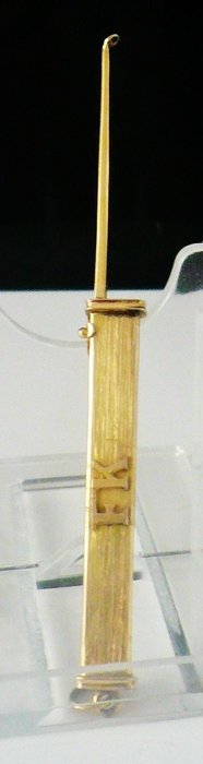 Teleskop-Schnupftabaklöffel - .750 (18 kt) Gold - Unbekannte Herkunft - 20. Jahrhundert