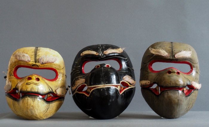 Maski taneczne Topèng (3) - Drewno - małpi król Hanuman - Bali, Indonezja - Late 20th century