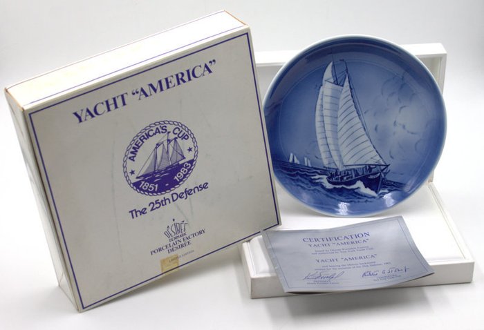 “Desiree Denmark” Porcelain Factory - America’s Cup Porcelain Plate, Limited Edition
