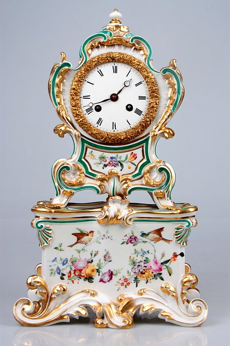 Fireplace clock - Jacob Petit - Porcelain - mid 19th century