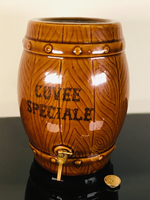 Cuvee Speciale - Bijzonder keramieken wijnvat met kraantje - Keramiek, Koper