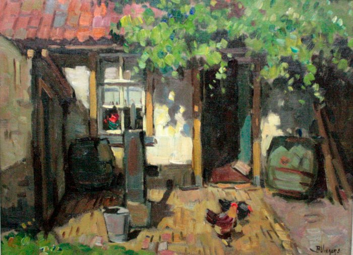 Ben Viegers (1886 - 1947) - Kippen op het erf.