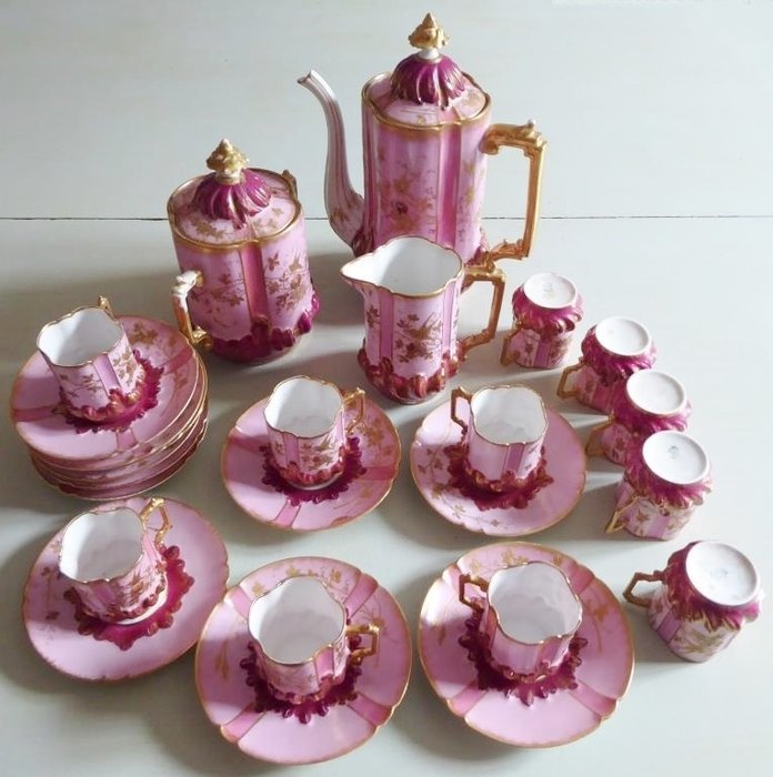 Limoges  "style Rococo" - Rare coffee service - Porcelain