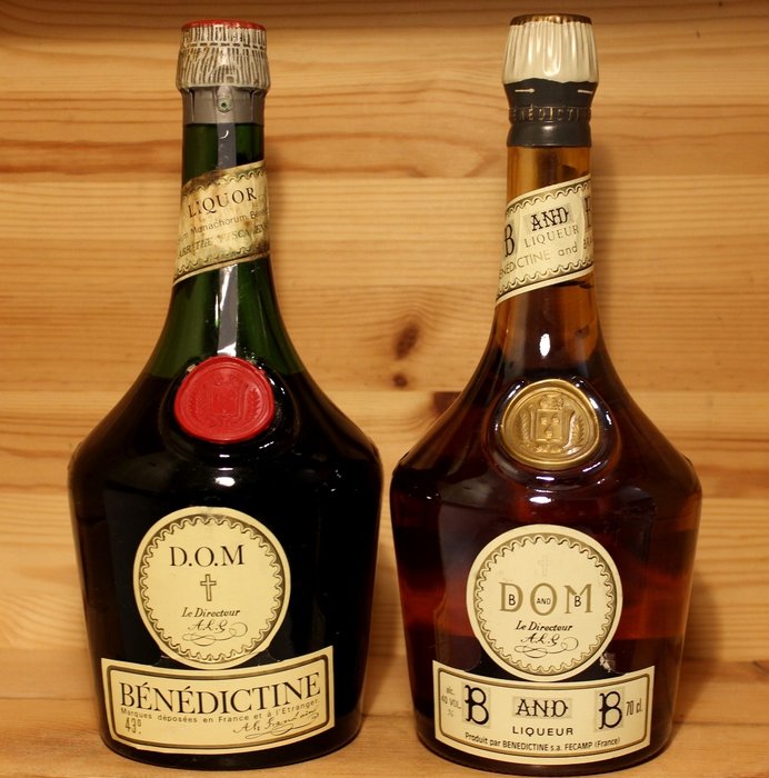 D.O.M. Bénédictine - Liqueur + B and B (Bénédictine and Brandy) - b. 1970s,  1980s - 1x70cl and 1xUnknown (75cl) - 2 bottles - Catawiki