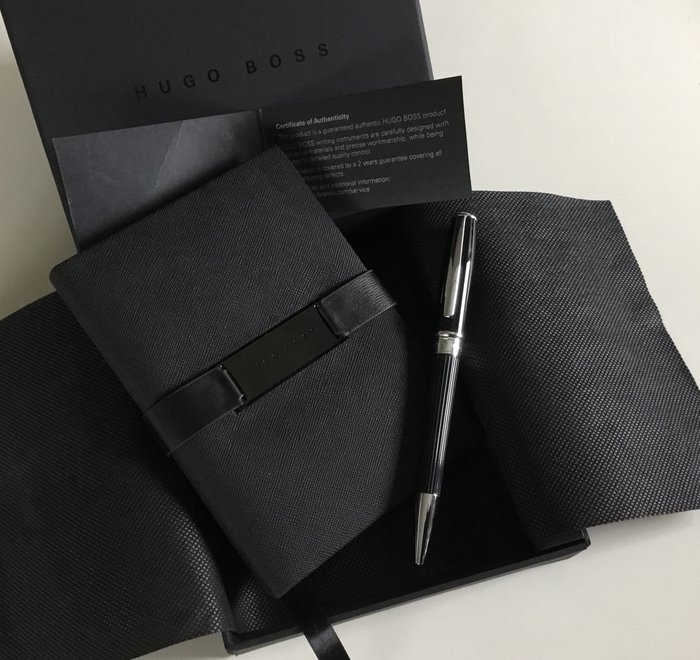 hugo boss pen and notebook