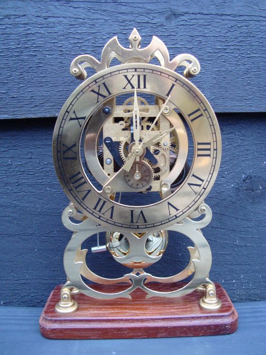 Skeleton Clock With Second Hand And Alarm Clock Brass Second Half