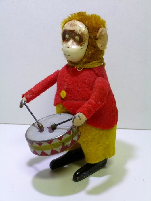 Schuco - Figurka taneczna "Małpa z bębnem" - 1930-1939 - Niemcy