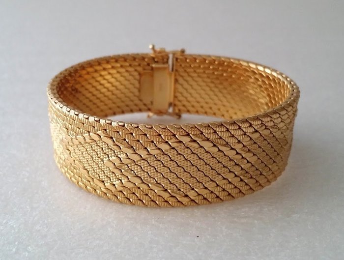 Unsigned DeCesare 18kt Gold Plated - Flat Bracelet 