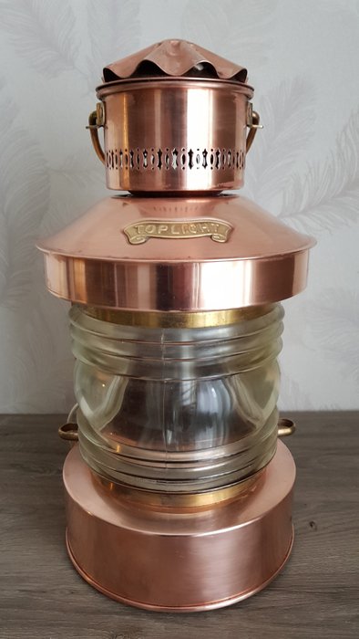 Lamp, Toplicht boat lamp - Brass, Copper - Second half 20th century