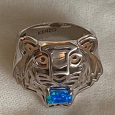 kenzo tiger ring silver