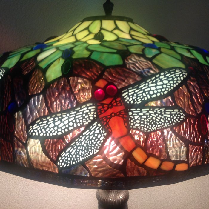 Table Lamp Dragonfly Stained Glass, Stained Glass Table Lamp Dragonfly