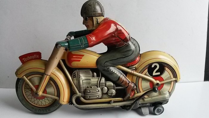 Technofix - GE 255 Trick Motocycle  - 发条摩托车 Motorrad - 18 cm - 1950-1959 - 德国