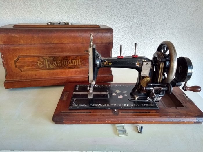 Machine à coudre ancienne Seidel & Naumann, Dresde - Bois, Fer (fonte/fer forgé)